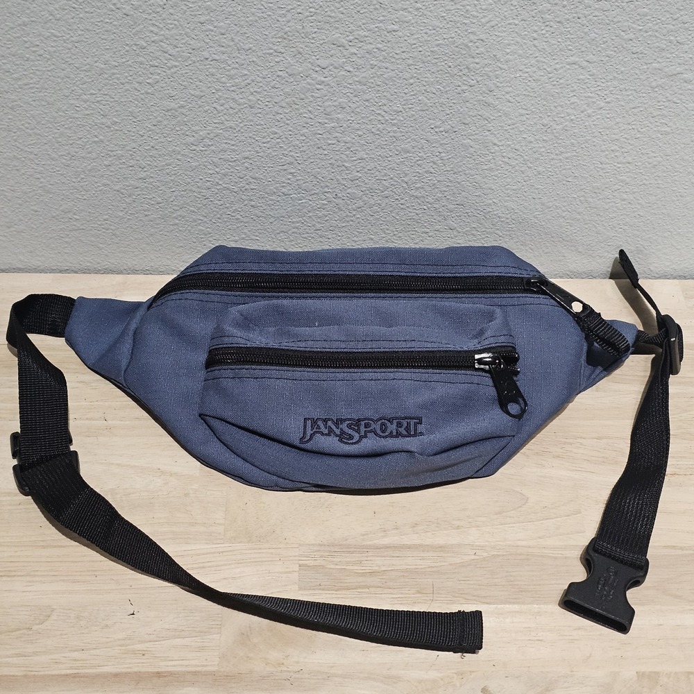 JanSport Fanny Pack Blue Waist Bag Travel Festival Crossbody Belt Bag